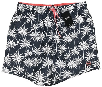 Men's HUGO BOSS Swim Trunks Swimsuit PALM TREES MONKEYS L Large NWT NEW SwEeT! - Image 1 of 4