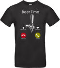 Tee Shirt Noir 100 Coton Manches Courtes   Beer Time   Appel Telephonique