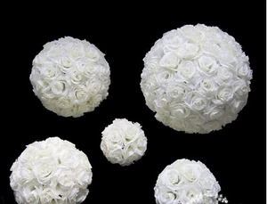 9-10 Inches White Rose Flower Ball Wedding decoratin Ball Kissing Ball USA  - Picture 1 of 1