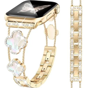 MOINSPIRE Bling Diamond Clover Bands Women Compatible with Apple Watch 40mm 3... - Picture 1 of 8