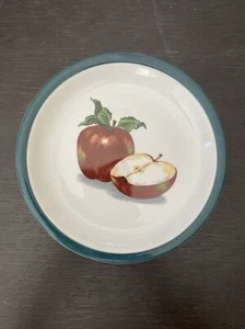 MSY2 Mainstays Home Apples Seeds Salad Plate Green Rim - Picture 1 of 3