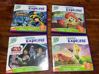 Leap Frog Leapster Explorer Learning Games: Spongebob X-men Star Wars TinkerBell - Image 1 of 4