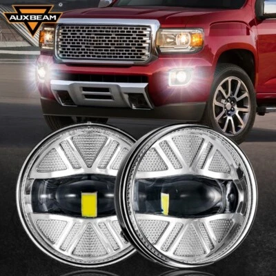 Auxbeam DOT LED Fog Lights For GMC Sierra 1500 2007-2013 2500HD 3500HD 6000K 12V - Image 1 of 4