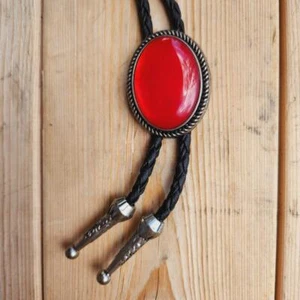 CRISTAL ROJO PIEDRA PRECIOSA ARTIFICIAL PLATA RODEO VAQUERO BOLOTIE WESTERN BOLOTIE - Imagen 1 de 3