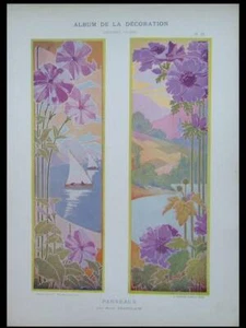 LANDSCAPE, FRENCH ART NOUVEAU - 1900 PRINT - RENE BEAUCLAIR - Picture 1 of 1