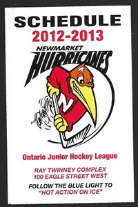 ¡RARO 2012-13 Newmarket Hurricanes OJHL horario de hockey!¡!! The Home Depot - Imagen 1 de 1