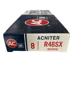 (8) Early NOS AC R46SX Spark Plugs Fire Ring - 4 Green Ring - # 5613516 - GM - Picture 1 of 2