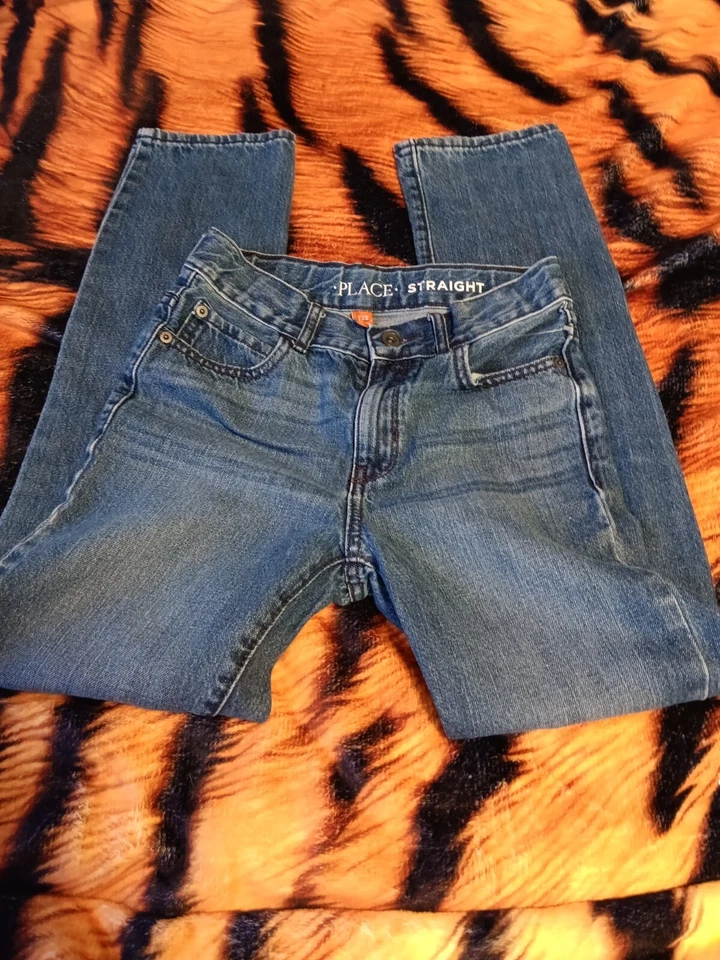 PLACE JEANS KIDS  Size 12  S Medium Blue Cotton Denim Straight Leg - Image 1 of 4
