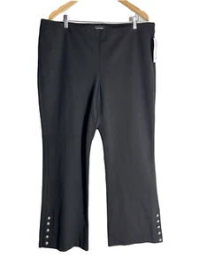 NWT Karen Kane Pull-On Button Hem Dress Pant Size 2X Black Stretch Fabric $168 - Picture 1 of 9