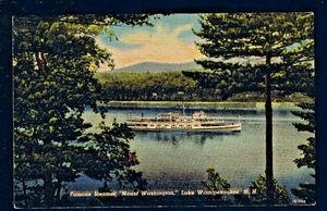 Cartolina Steamer Mount Washington Lake Winnipeasukee NH Curteich - Foto 1 di 2