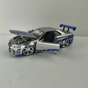 1:24 Scale JADA Fast & Furious 2002 Nissan Skyline GTR R34 Diecast Car No Box - Picture 1 of 12