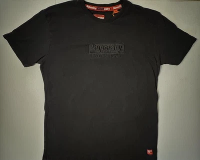 Superdry Shirt Mens Large Black BoxFit International Embroidered Logo Cotton - Image 1 of 4