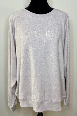 Victoria's Secret Peluche Suave Bordado Logo Gran Tamaño Cuello Redondo Sudadera XXL Foto 1 de 4