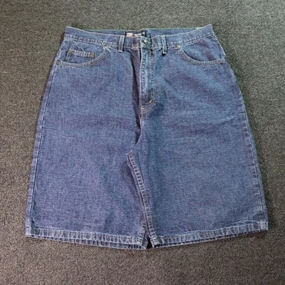 VTG 2000s FADED GLORY BAGGY SKATER DENIM BLUE JORTS W38 - Image 1 of 4