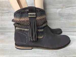 the SAK Brown Multi Jezebelle Western Slouch Boots Side Fringe Size 9 - Picture 1 of 7