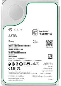 Seagate EXOS X22 22TB 3.5 Zoll NAS Server HDD 24/7 SATA 6G 7200rpm ST22000NM000C - Bild 1 von 4