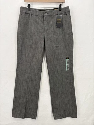 Pantalón Lee para mujer 12 gris tiro medio movimiento flexible ultra cómodo trabajo carrera Foto 1 de 4