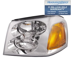 Headlamp Fits 02-09 GMC Envoy Halogen Chrome Left Driver Headlamp Assembly - Picture 1 of 7