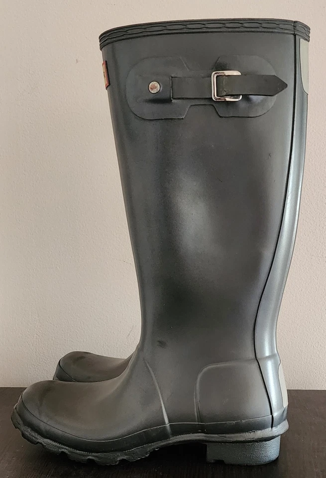 Botas de chuva HUNTER Original Tour alta cinza brilhante jovens meninas 5/meninos 4  - Imagem 1 de 4