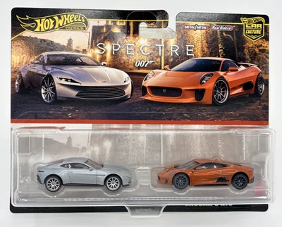 Hot Wheels Premium Spector 007 Aston Martin DB10/ Jaguar C-X75 Real Riders 1:64 - Imagem 1 de 4