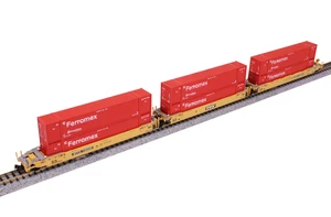 KATO N Scale TTX MAXI-IV Gunderson Stack Car w/ 53' Ferromex Containers 106-6188 - Picture 1 of 1