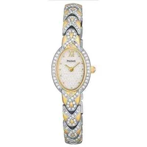 Pulsar PEGC92 Women's Dress Crystal Accented Two-Tone Stainless Steel Watch - Picture 1 of 2