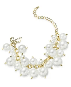 Thalia Sodi Gold-Tone Shaky Imitation Pearl Link Women's Bracelet, msrp $39.50 - Picture 1 of 1