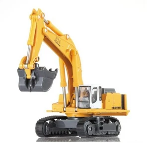 1:87 Yellow Excavator Alloy Model Metal Engineering Vehicle Toys Children's Gift - Picture 1 of 12