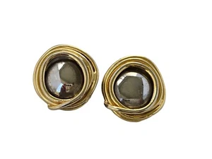 Vintage 80-90's Norma Jean Gold & Silver Tone Clip Earrings - Picture 1 of 5