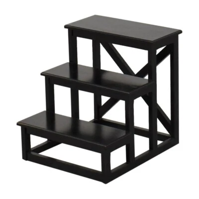 Pottery Barn Phoebe Accent 3 niveles escalón mesa auxiliar escalera planta soporte negro Foto 1 de 4