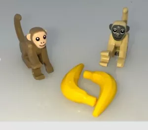 Nuovo Lego minifigure animale scimmia marrone scuro e chiaro 60300, 30570, 60302 con banne - Foto 1 di 7