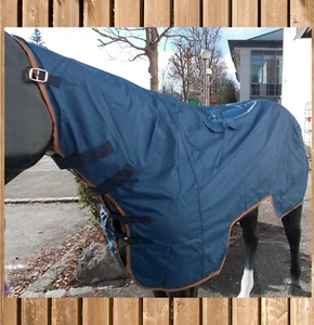 Turnier-Regendecke mit Halsteil, wasserdicht, Basic Regendecke, navy, Gr. 115 - Bild 1 von 5