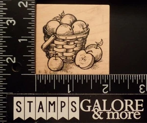 PSX Rubber Stamps E-1375 WICKER BASKET FILLED APPLES #2296 - Imagen 1 de 2