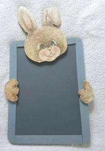 Scaffale in legno dipinto a mano decorazione ~ lavagna coniglietto ~ personalizzabile - Foto 1 di 4