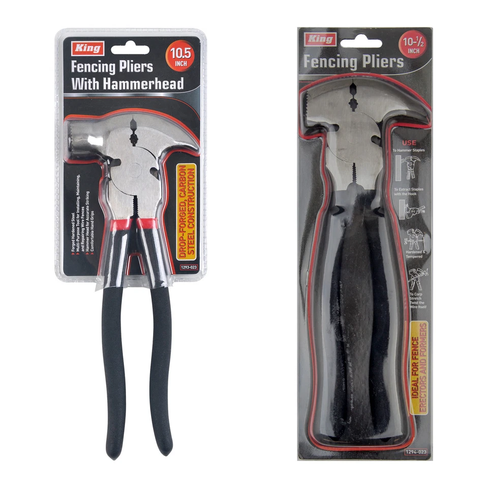 Nuevos ALICATES PARA CERCAS KING 10.5" de alta resistencia con cabezal de martillo, herramienta multifunciones Foto 1 de 1