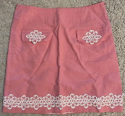 SKIRTIN AROUND pink white above knee striped mini skirt 4 Small S - Image 1 of 4