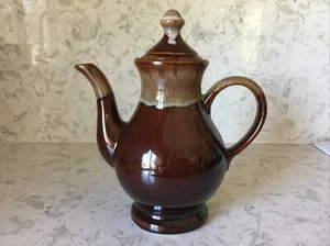Brown Drip Glaze Coffee Pot Vintage Made Japan 9.5" tall 36 oz - Picture 1 of 10