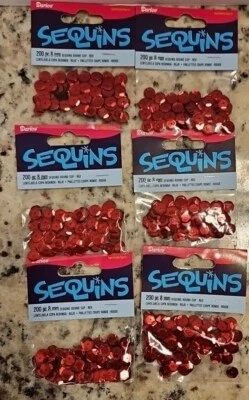 Darice Economy Craft - TAZA LENTEJUELAS - Tamaño: 8 mm Color: ROJO LOTE DE 6 paquetes de 200 Foto 1 de 4