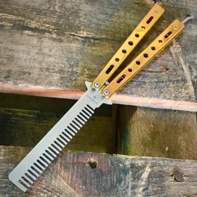 Pente de cabelo METAL dourado prática resistente - Imagem 1 de 3