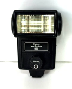 VTG Vivitar Auto Thyristor 283 Shoe Mount Electronic Flash Black for 35mm Camera - Picture 1 of 9