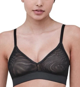 Skarlett Blue Spellbound black mesh bralette sz S sheer triangle soft cup bra - Picture 1 of 4