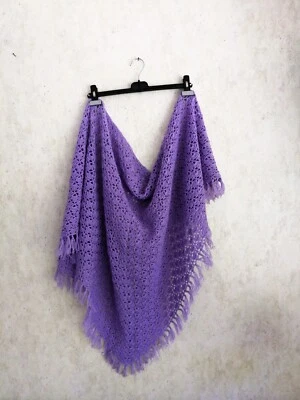 Winterschal, Schal, Strickschal, Plaid, Dreieckstuch, weich, flieder - Bild 1 von 4