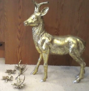Mid-Century Gold-Tone Reindeer–28” Tall x 18” Long- Possibly Brass, Not Magnetic - Picture 1 of 8