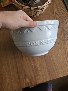 Large Stoneware Letters Popcorn Bowl Boston Warehouse Trading Corp Portugal 1996 - Picture 1 of 7