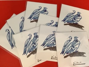 10 BLANK ART CARDS 5”x 5” & ENVELOPES Gavilla de fabulas sin amor PABLO PICASSO - Picture 1 of 3