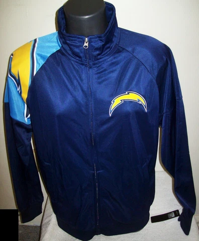 LOS ANGELES CHARGERS Full Zip Track Jacket BLUE  M L XL 2X Cover