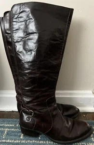 Born Helen Riding Boots Dark Brown Leather 8.5 M Tall Knee High Crown Series - Picture 1 of 20