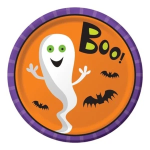 "Platos de cena de personajes espeluznantes 8 quilates 9" fiesta de Halloween fantasma ¡ABUCHEO! - Imagen 1 de 1
