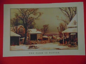 Currier & Ives Calendar Topper Print 2002 THE FARM IN WINTER - Picture 1 of 1