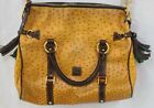 Dooney & Bourke Florentine Tan Ostrich Embossed Leather Large Satchel Handbag